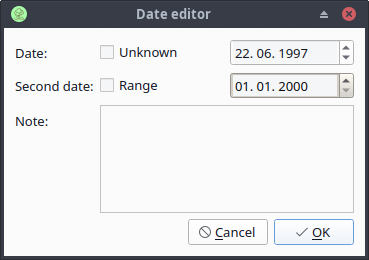 Date editor